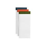 Poppin Work Happy - Magnetic list pad - 88.9 x 210 mm - 50 sheets - olive, lagoon, clay (pack of 3)