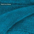 thumbnail image 3 of PAVILIA Teal Blue Sherpa Twin Throw Blanket with Soft Pom Pom Fringe, Plush Cozy Warm Sherpa Blankets for Couch Bed Sofa, Fuzzy Fleece Throw with Pompom, Lightweight Fluffy, Turquoise, 60x80 in, 3 of 8