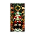 thumbnail image 1 of Qiulaii 1pcs Rideau de Porte de Noël Festif Père Noël - Décoration de Fête pour Porte d'Entrée et Mur, Tissu Polyester Durable, Facile à Installer, Décoration Saisonnière Réutilisable 35*71 Po, 1 of 6