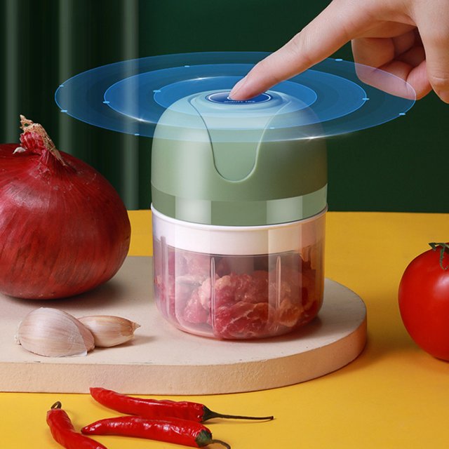 Trituradora de verduras mini picadora de ajo eléctrica de 250 ml (verde)