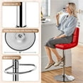 thumbnail image 2 of Yaheetech 2pcs Adjustable Bar Stool PU Leather Counter Stool with Backrest Red, 2 of 7