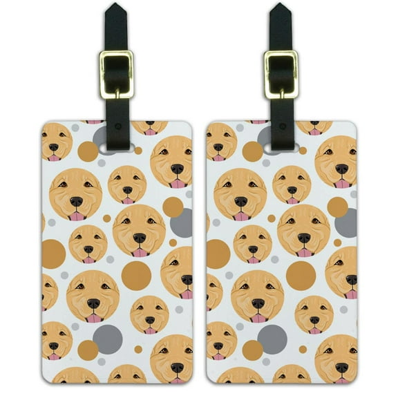 Graphics and More Golden Retriever Face Pet Dog Luggage Suitcase Carry-On ID Tags Set of 2