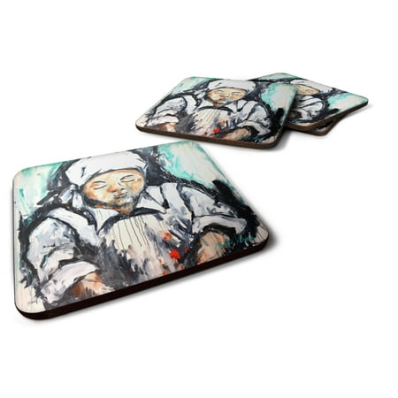 

Caroline s Treasures MW1337FC Melted Heart Foam Coaster Set of 4 3 1/2 x 3 1/2 multicolor