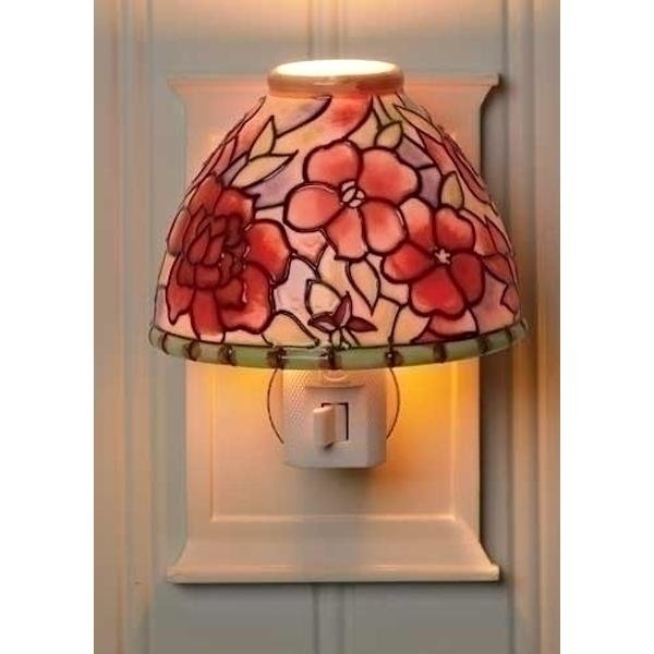 Roman 49281 4" Camellia Ceramic Shade Night Light (161170) Walmart