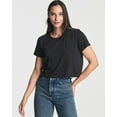 thumbnail image 2 of Real Essentials 4 Pack: Women's Cotton Short Sleeve Crop Top – Cropped Casual Crew Neck T-Shirts (Available In Plus Size), 2 of 6