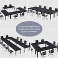 thumbnail image 4 of Tribesigns 78.74-Inch Large Black Conference Room Table, Modern Office Meeting Seminar Desk with Metal Legs and Adjustable Foot Pads, Seats 6-8, Only Table Included, 4 of 5
