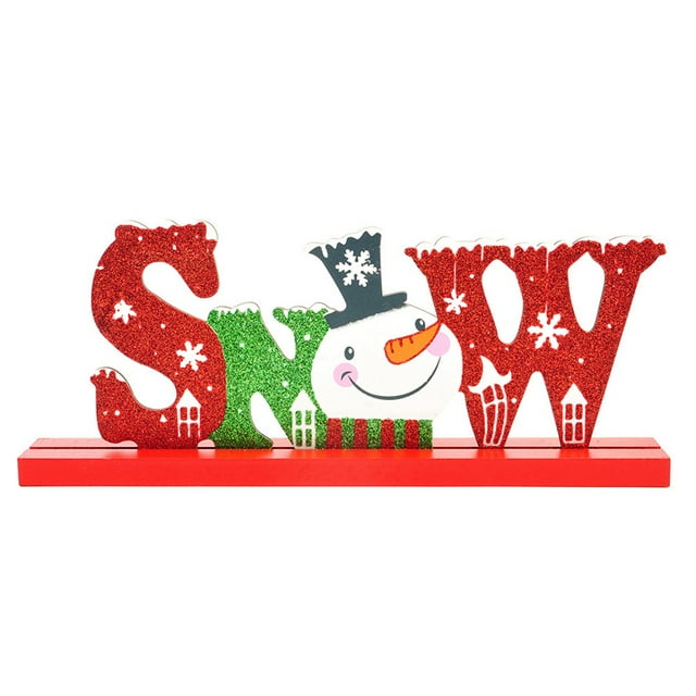 Christmas Desk Ornament Cute Cartoon Letter Sign Desktop Ornament Xmas Decor