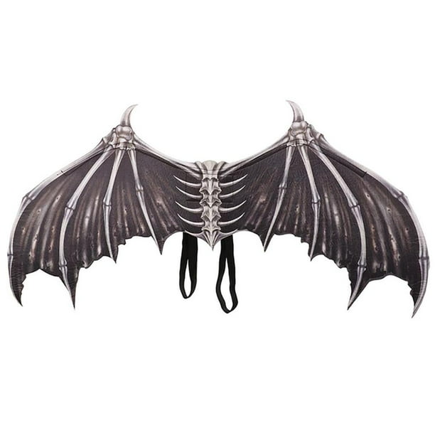 Advancent Alas del diablo plegable decorativa demonio Cosplay ala ligereza portátil mascarada carnaval accesorios fiestas traje Kits de decoración para fiestas Negro