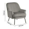 thumbnail image 5 of Fabric Accent Chair with Sleek Flared Track Arms and Metal Legs, Gray- Saltoro Sherpi, 5 of 5