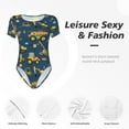 thumbnail image 6 of Daiia Modern Excavator print Women's Crew Neck Short Sleeve Bodysuit Fashion Tops Fit Casual Basic Extender Bodysuit-Large, 6 of 9