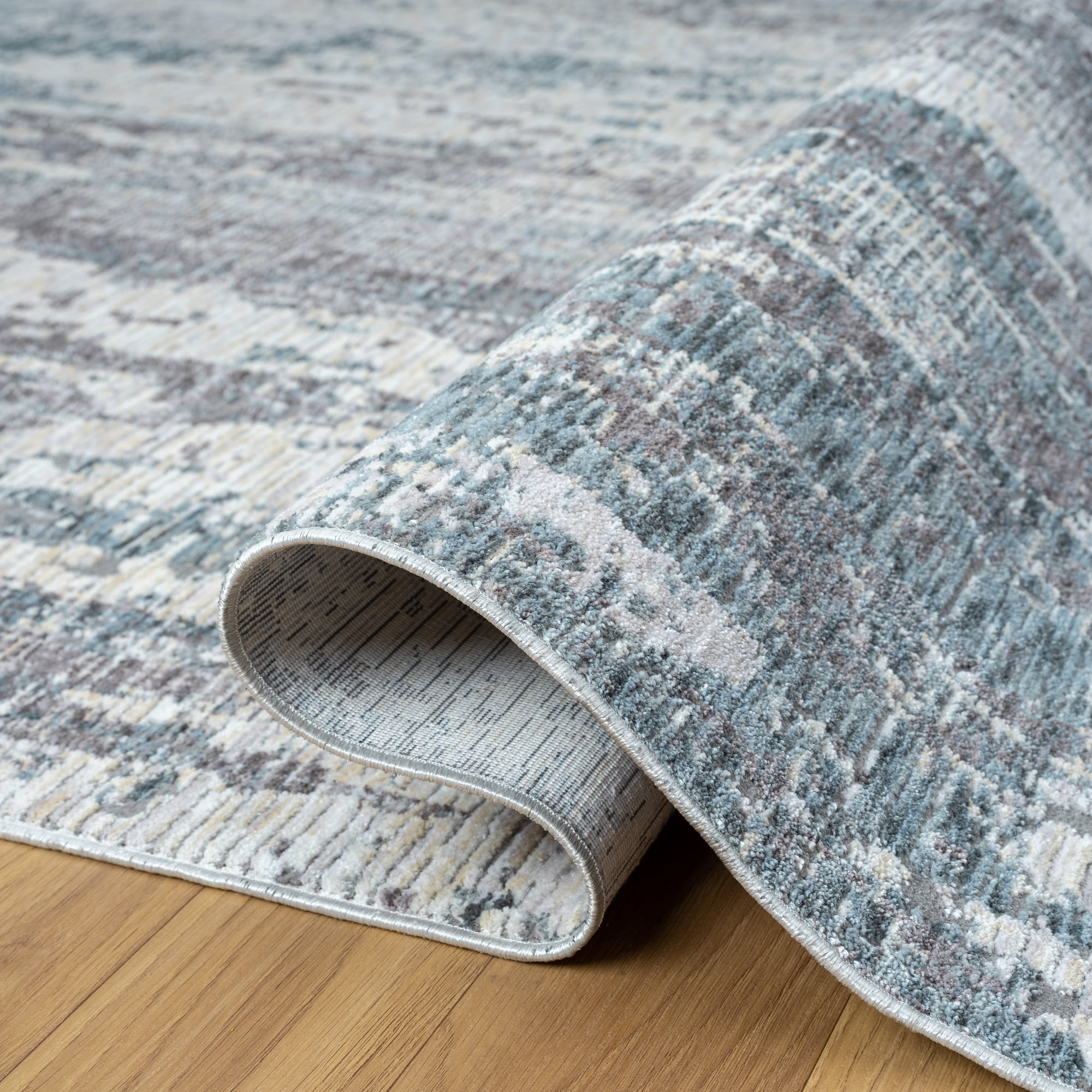 LR Home Alison Ray Abstract Indoor Polyester Area Rug, Gray/Blue, 2' x 3'