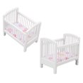 thumbnail image 4 of Wooden Doll Crib Safe Cute Glossy Vivid Doll Accessories Mini Bedroom Crib for 1:12 Doll Accessories, 4 of 21