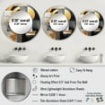 thumbnail image 4 of Designart "Harmonious Shapes Gold Black Composition" Abstract Shapes Rund Mirror For Wall Decor - Large Gold Round Printed Mirror -Modern Round Living Room Mirror - 23" x 23", 4 of 6