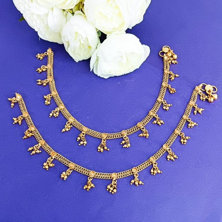 Antique gold anklets hot sale