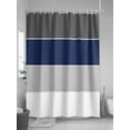 thumbnail image 5 of Fsddascl Navy Blue Grey Striped Shower Curtain Set - Extra Long 72" x 96" Washable Bathtub Curtain with 12 Hooks, Farmhouse Modern Waterproof Fabric Stall Shower Curtains for Bathroom/Bathtub Décor, 5 of 6