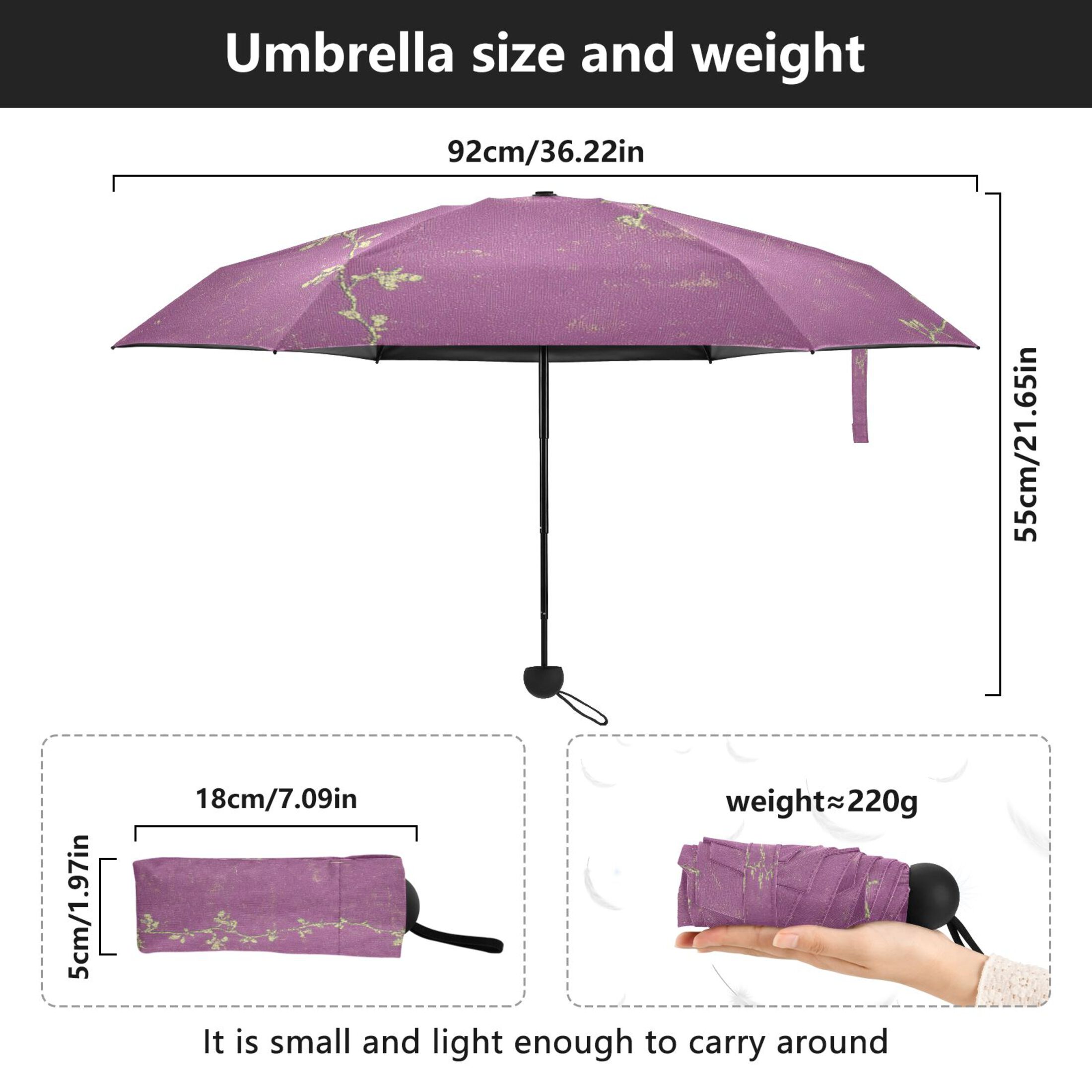 Ornate Floral Umbrellas for Sun Auto Open Close UV50+ Waterproof 5-Fold Compact Fiberglass Frame