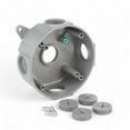 thumbnail image 6 of 4 in Round Metallic Weatherproof Box with (5) 1/2 in. Holes, Gray, 6 of 6