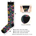 thumbnail image 3 of FORMRS Womens Knee High Socks Casual Long Thick Travel Daily Wear, 2 Pairs, Yellow Floral Flamingo, 3 of 6