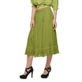 thumbnail image 3 of Moomaya Cotton Skirts For Women Knee Length Long Ladies Casual Wear Clothing, 3 of 6