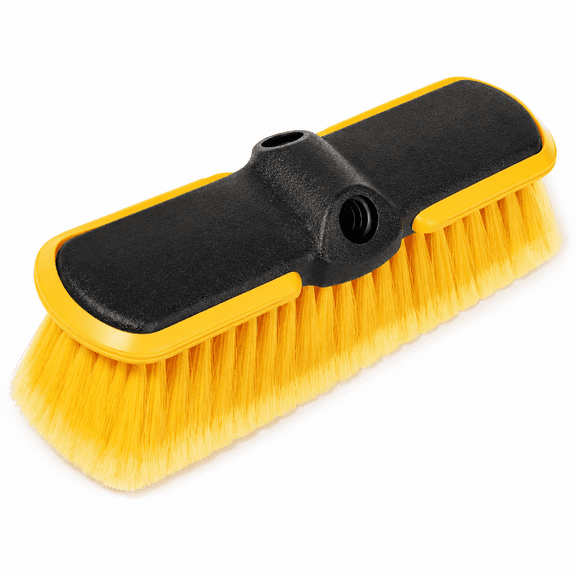 10 Inch Car Wash Brush Head, Soft Bristle Scrub Brush Attachment for Long Extension Pole - for Car, Window, and Siding Cleaning - Outdoor Scrub Brush (1 Pack)