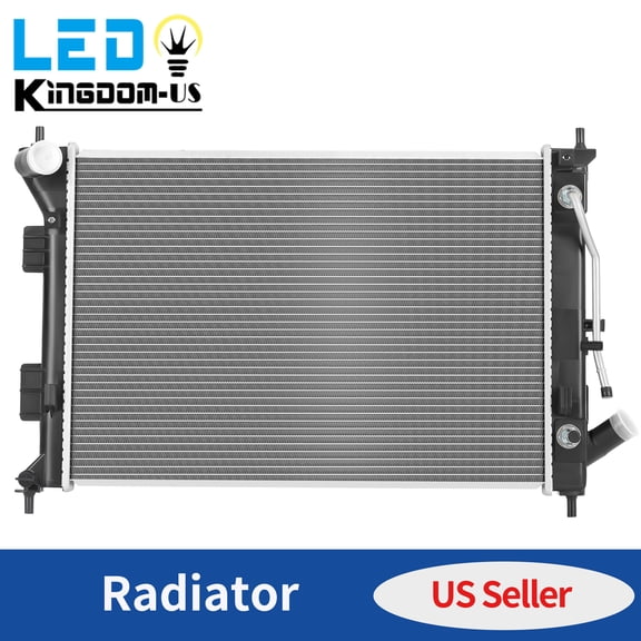 LEDKINGDOMUS Direct Fit Aluminum Radiator for 2011-2015 Hyundai Elantra L4 1.8L/2.0L & 2012-2013 Kia Soul L4 2.0L, OEM Replacement with Brass Cooler