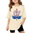 thumbnail image 4 of 67 shirt G'irls Summer Short Sleeve T Shirt Cute Cartoon Number Print Casual Top Tee Shirt For K'ids Youth, 4 of 4