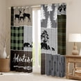 thumbnail image 2 of Manfei Jungle Animal Bear Blackout Curtains Set of 2 (38x54 Each),Adventure Camping Curtains and Drapes,Retro Patchwork Grid Living Room Curtains For Boys,Luxury Bedroom Decor, 2 of 6
