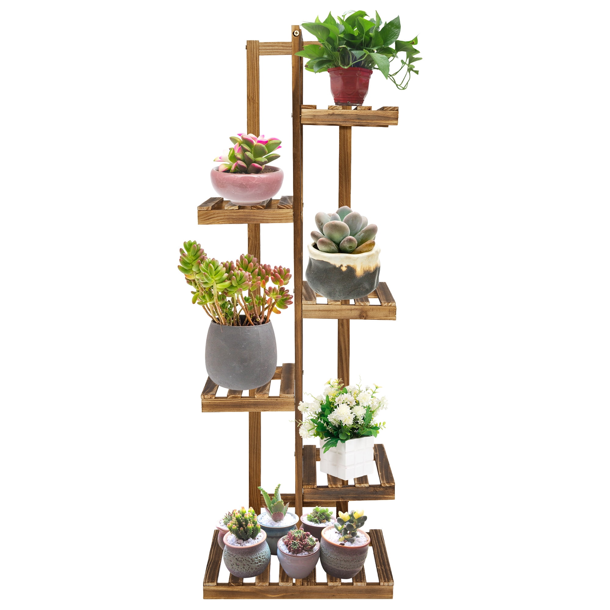 Tall Plant Stand Flower Shelves Stands, Wood Flower and Plant Display