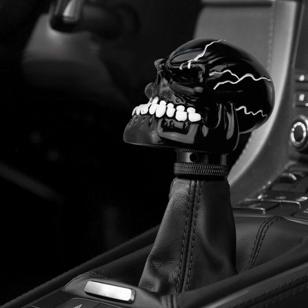 Tebru Shift Knob,Skull Head Stick Manual Shift Knob Lever Modified Shifter Gear 8MM / 10MM
