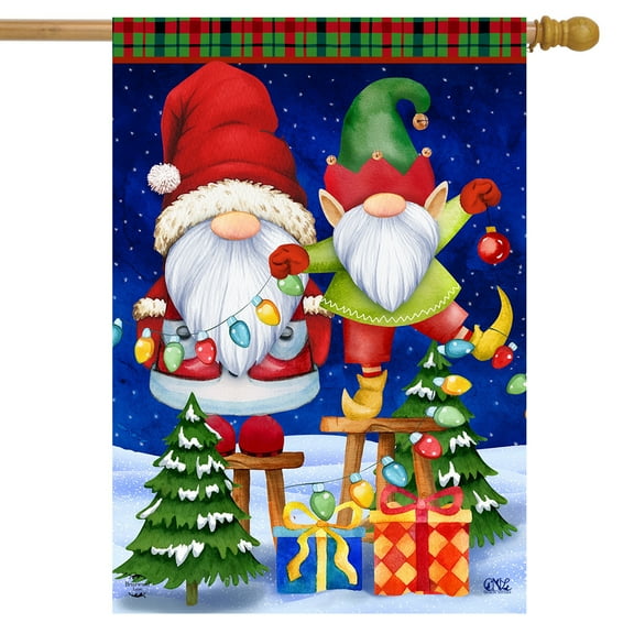 Briarwood Lane Christmas Gnomes Humor House Flag