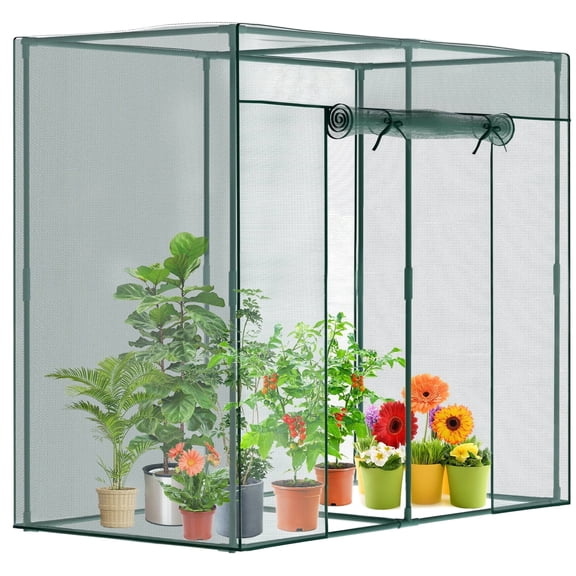 ROMUCHE Crop Cage, 6.5'x3.2'x5.9' Gardening Cages Plant Protection Tent with Zippered Door and Mesh Netting for Full Access, Sunlight & Rain Through for Plants Flower