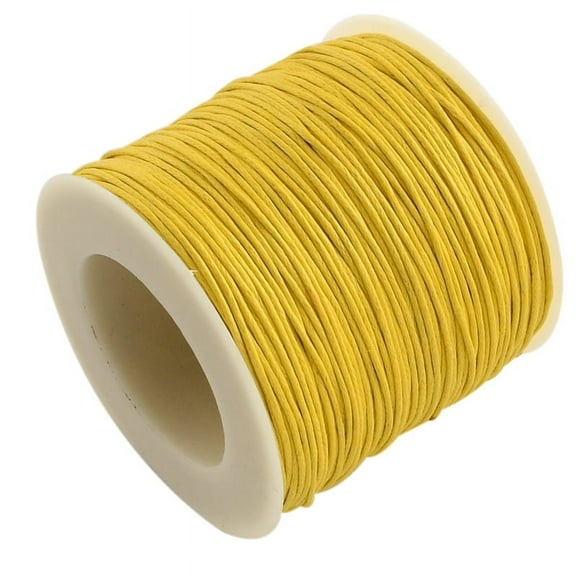 1 roll Eco-Friendly Waxed Cotton Thread Cords Macrame Beading Cords for Bracelet Necklace Jewelry Making golden 1mm 100yards/roll