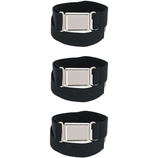 CTM® Kids' Adjustable Elastic Belt with Magnetic Buckle (Pack of 3)