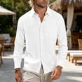 thumbnail image 6 of Thousandth Men Linen Long Sleeve Button Down Shirt Casual Plus Size Loose Fit Shirt Lightweight Tops Outdoor Work Shirts for Men, 6 of 8