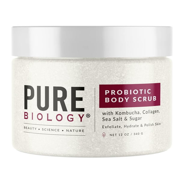 Exfoliating Body Scrub Probiotic Body Scrub For Women And Men Pure Biology Shea Butter