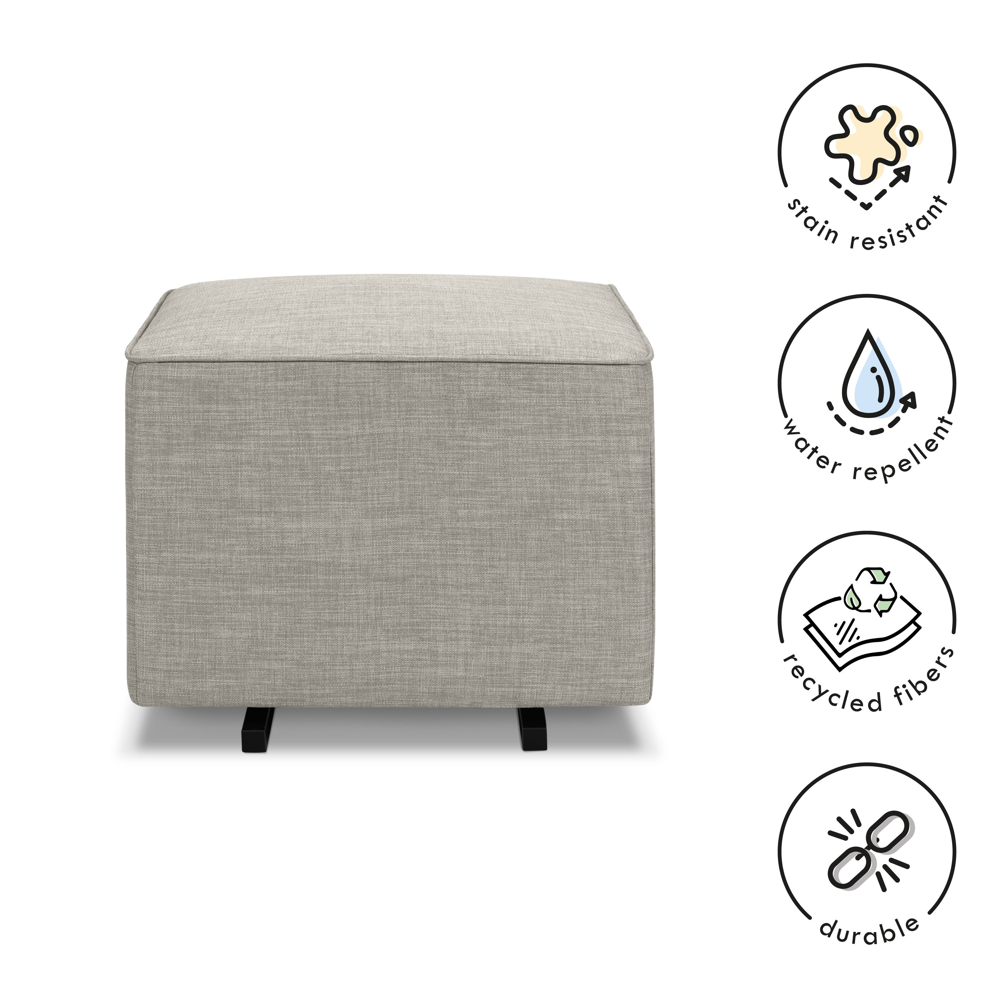 Davinci Universal Gliding Ottoman, Performance Grey