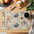 thumbnail image 2 of Happy Easter Placemats Set of 12 Spring Watercolor Rabbits Eggs Flower Beige Place Mats Indoor Wipeable Table Mats Washable Dining Table Placemats for Kitchen Holiday Party Home Decor 13x19 Inch, 2 of 9