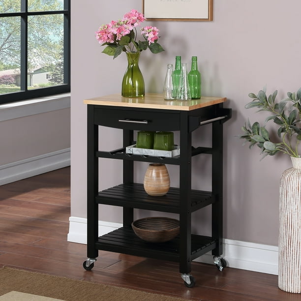 Convenience Concepts Ellaine 4 Tier Small Butcher Block Kitchen Island