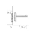 thumbnail image 4 of Cheryl M Sterling Silver Rhodium-plated Polished Letter I CZ Initial Post Earrings, 4 of 4