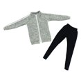 thumbnail image 3 of Moda 1/6 Escala Ropa de Muñecas Femeninas, Figuras de Mujeres Ropa de Muñecas Figura Femenina Ropa para Figuras de Acción Femeninas de 12 Pulgadas Acc Gris Hugo Traje de muñeca femenina, 3 of 9