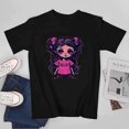 thumbnail image 3 of Cute cartoon doll T-shirt Black and pink T-shirt Unisex tees Vintage shirt, 3 of 5