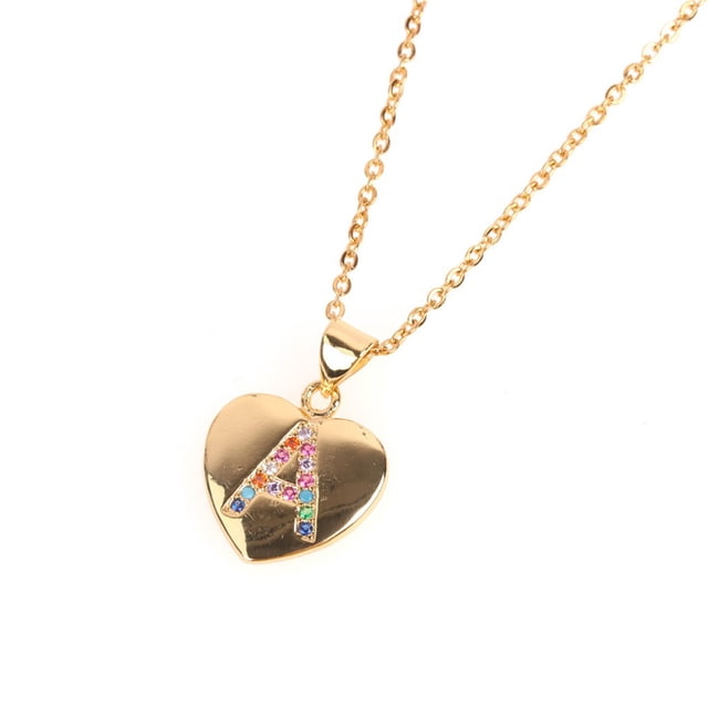 Fiudx Collar de Acero-Inoxidable y Amor Para-Clavícula de 26 Letras.