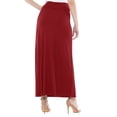 thumbnail image 4 of Women's Casual Foldable Waist Comfy Loose Fit Solid Maxi Skirt S-3XL, 4 of 7