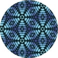 thumbnail image 1 of Ahgly Company Indoor Round Patterned Butterfly Blue Area Rugs, 6' Round, 1 of 6