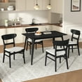 thumbnail image 4 of Harper & Bright Designs Small Space Dining Set for 4, 5 Pieces Rectangular Solid Wood Table Set with 4 Upholstered Chairs for Kitchen, Black,Light beige, 4 of 20