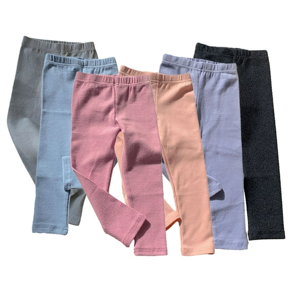 KYAIGUO 0M-10T Girls Boys Autumn Velvet Leggings Pants Toddler Baby Soft Cotton Full Length Trousers Pants Kids Basic Warm Fleece Lined Pants