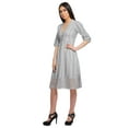 thumbnail image 4 of Moomaya Cotton Ladies Printed Midi Evening Casual Dress With Lace Summer Wear, 4 of 6
