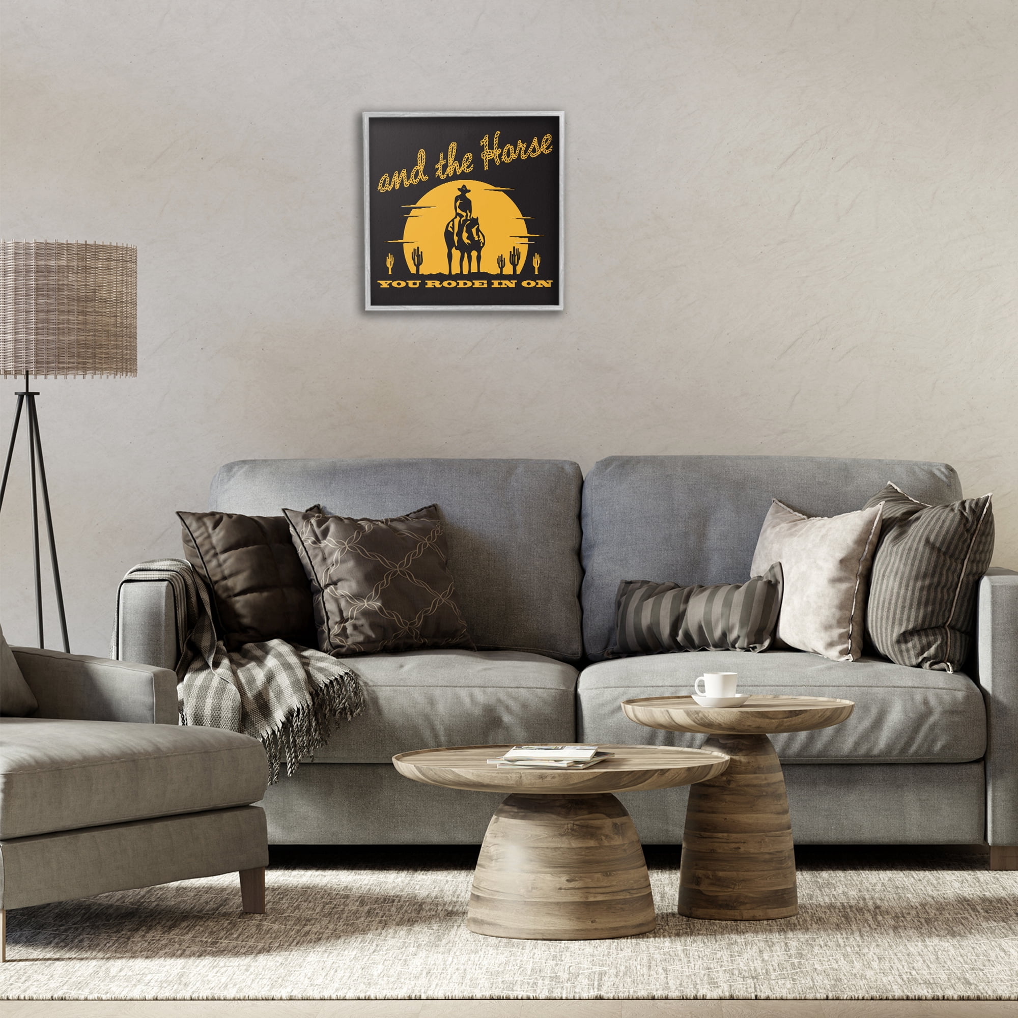 Stupell Industries Horse You Rode In On Novelty Painting Gray Framed Art Print Wall Art, 17 x 17