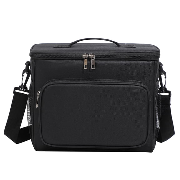 Insulated Adult Lunch Box Tote Bag for Women Men Large Capacity 10.5L Black