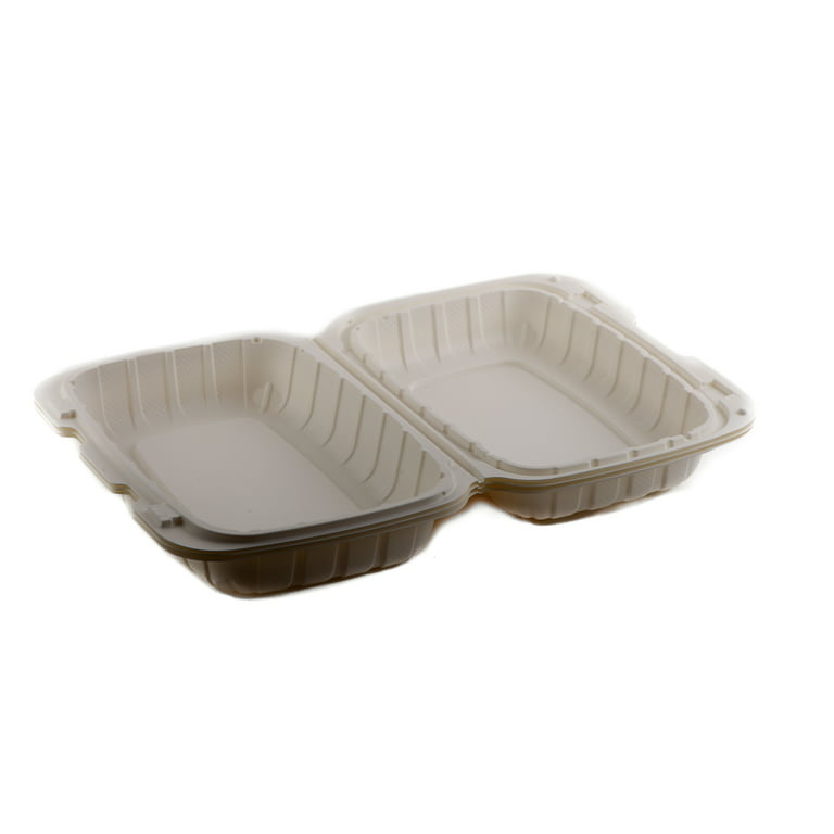 ECOLipak 200 Pack Clamshell Take Out Food Containers, 100% Compostable  Disposable To Go Containers，6 * 6 To Go Boxes for Salad, Cake,Sandwiches